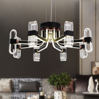 新款客厅吊灯北欧创意吊灯后现代卧室黑色餐厅臂发光吊灯