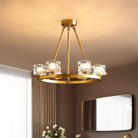 全铜后现代吊灯客厅灯水晶约餐厅灯卧室北欧灯具水晶灯罩