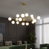 客厅吊灯北气家用客厅灯具现代简约创意魔豆分子灯卧室灯