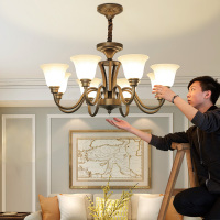 美式吊灯铁艺灯具现代简约卧室餐厅灯乡村复古书房灯饰北欧客厅灯