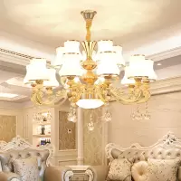 欧式吊灯2020年新款水晶餐厅灯具 现代简约大气玉石客厅吊灯