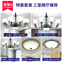 美式客厅吊灯陶瓷餐厅卧室灯饰北气欧式吸顶套餐灯具
