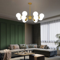 全铜客厅北欧魔豆吊灯卧室餐厅灯饰网红大气分子灯具