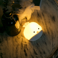 创意时光鸡闹钟小夜灯 可爱床头卧室贪睡智能时钟高档节日礼物