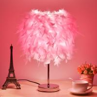 。时尚浪漫情趣灯小羽毛台灯卧室床头灯创意小夜灯温馨暖调光