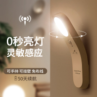 人体自动感应小夜灯充电式卧室床头家用过道粘贴无线墙壁灯免打孔