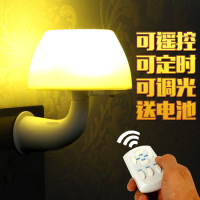 光控感应小夜灯插电遥控创意节能卧室床头灯婴儿喂奶睡眠壁灯