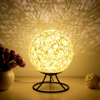 ins小夜灯少女心台灯卧室床头插电月球藤球星空投影创意浪漫梦幻