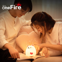 创意小猫硅胶小夜灯少女网红灯幻浪漫台灯拍拍感应不插电