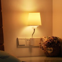 卧室婴儿喂奶遥控调光小夜灯创意墙壁灯插座插电带灯罩护眼睡眠灯