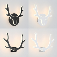 鹿角壁灯卧室床头灯现代简约过道走廊创意个性儿童房北欧客厅墙灯