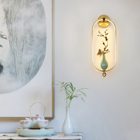 新中式壁灯全铜中国风客厅电视背景墙灯2020新款卧室床头过道壁灯