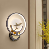 新中式壁灯全铜禅意客厅卧室书房创意别墅床头灯过道现代背景墙灯