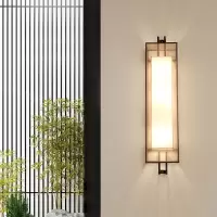 新中式壁灯卧室床头灯客厅背景墙灯楼梯过道仿古酒店房间装饰壁灯