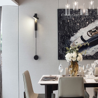 北欧现代t壁灯带开关调光简约长条卧室创意个性充电床头壁灯