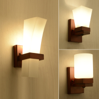 新中式壁灯客厅背景墙壁灯卧室床头灯过道楼梯木质仿古复古实木灯