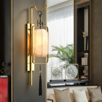 新中式客厅背景墙壁灯会所过道灯具中式壁灯中国风卧室床头灯