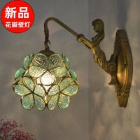 明轩蒂凡尼欧式创意壁灯美式乡村柳叶灯饰卧室床头灯浴室卫生间灯