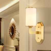 美诺新中式壁灯全铜客厅灯具温馨卧室床头灯过道灯走廊门厅壁灯