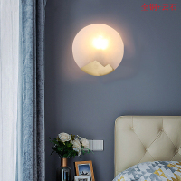 壁灯卧室现代简约客厅过道小美式全铜楼梯北欧云石灯床头墙上壁灯