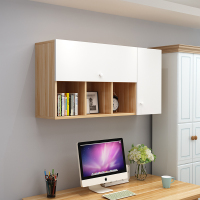 北欧实木墙上书架置物架壁挂式书柜收纳储物卧室吊柜壁柜创意格子