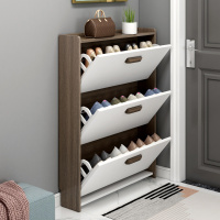 口家用鞋柜超薄翻斗17cm黑胡桃色玄关大容量储物柜收纳阳台鞋架