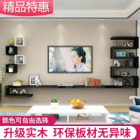 实木墙上置物架现代简约壁挂电视柜影视墙隔板机顶盒架背景墙装饰