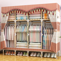 家用出租房用衣柜简易布衣柜实木组装卧室布艺收纳布柜橱现代简约