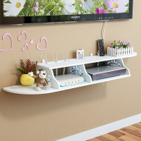 放猫和无线路由器电视机顶盒的置物架墙上壁挂式免打孔收纳盒卧室