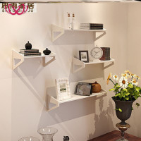 无痕钉墙上置物架挂板简易固定房间墙面整理单层盆栽摆台发廊摆件