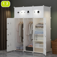 简易衣柜现代简约布组装仿实木出租房家用卧室挂布艺衣橱收纳柜子