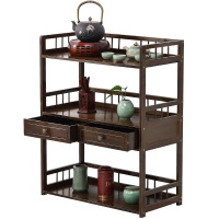 茶叶架家用茶桌边柜客厅置物架落地茶叶罐茶具收纳架子中式茶叶柜