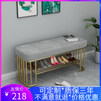 轻奢换鞋凳软包家用口可坐式鞋架长条穿鞋凳北欧网红衣帽间鞋柜