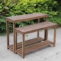 阶梯花架多层碳化防腐实木阳台置物架花棚盆景架台阶花架多肉花架