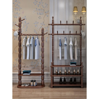 欧式实木衣帽架厅多功能卧室衣服架简易挂衣架落地客厅鞋架