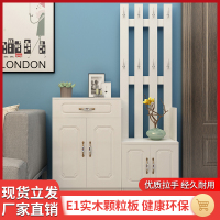 简约鞋柜挂衣架一体家用落地组合厅玄关隔断多功能衣帽柜鞋凳