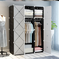 衣橱双开宿舍树脂现代简约衣柜口架子塑料组装组合多功能整体