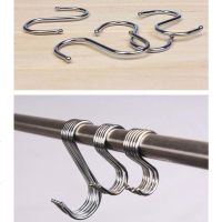 嘉卉 金属S型s挂钩不锈钢S扣钩子衣柜强度弯勾S钩卫生间小号银色钢钩衣