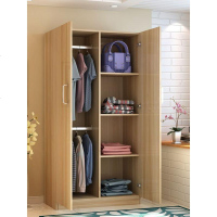 嘉卉 简易衣服柜挂衣柜宿舍用收纳柜实木经济型现代简约家用两储衣柜