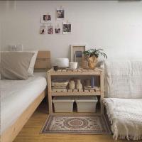 嘉卉 ins床头柜北欧卧室床边置物架网红排骨架实木长方形租房卧室改造