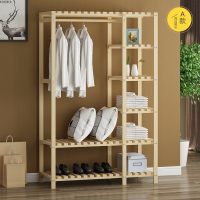 嘉卉 定做松木卧室衣帽架衣服架衣柜衣架简易环保实木落地室内挂衣架