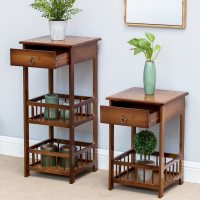 嘉卉 沙发边几边柜床头柜小桌子小茶几茶台桌茶水置物架茶叶架电话角几
