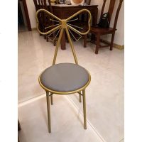 嘉卉 现代简约少女公主蝴蝶结美甲化妆椅 ins北欧网红卧室靠背梳妆台凳