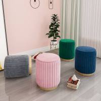 嘉卉 化妆凳北欧梳妆台凳子轻奢椅子卧室沙发换鞋时尚客厅网红圆凳布艺