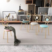 嘉卉 化妆凳轻奢梳妆凳兔子椅北欧梳妆台凳子ins网红靠背化妆椅子公主