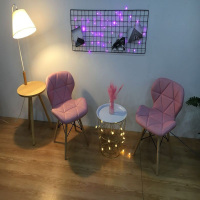 嘉卉 北欧梳妆台化妆椅子网红奶茶伊姆斯桌椅现代简约美甲ins凳子靠背