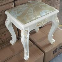 嘉卉 欧式梳妆台凳子布艺实木化妆椅子现代简约美甲凳子田园卧室换鞋凳