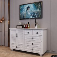 嘉卉 斗柜美式客厅玄关柜简约卧室白色五斗柜实木色储物柜五斗橱电视柜