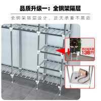 嘉卉 简易布衣柜钢管全钢架加粗加固加厚牛津升级布套双人家用防潮防尘