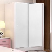 嘉卉 衣柜 儿童简易实木质大衣柜推拉柜子板式移粉色女孩小衣橱